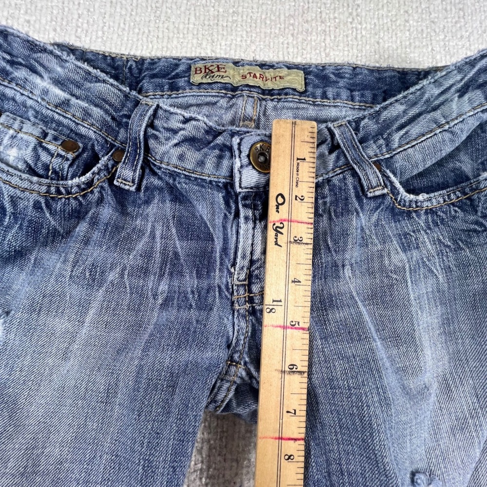 BKE Starlite Low Rise Bootcut Distressed‎ Jeans Medium Wash Blue Mens 30x31.5 - Picture 7 of 11